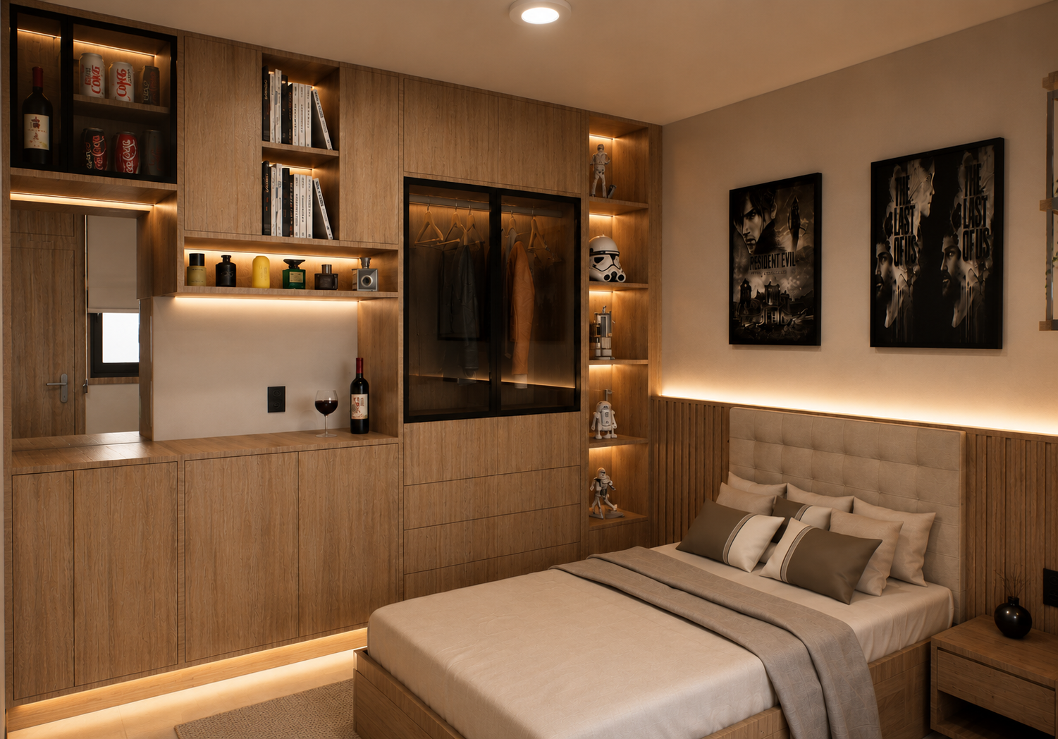 Render 04 habitación cálida contemporánea